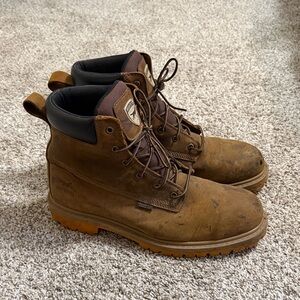 Irish Setter Men's Brown Leather Steel Toe Boots Size 11